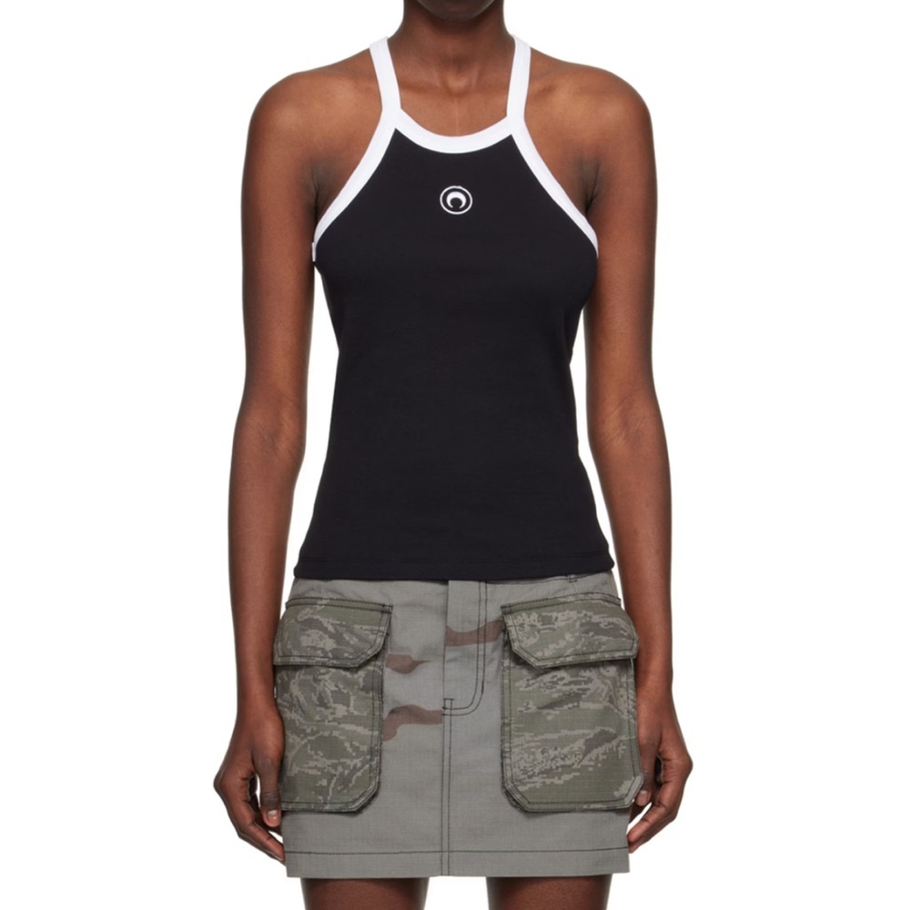 NWT MARINE SERRE Black Racer Back Tank Top XS